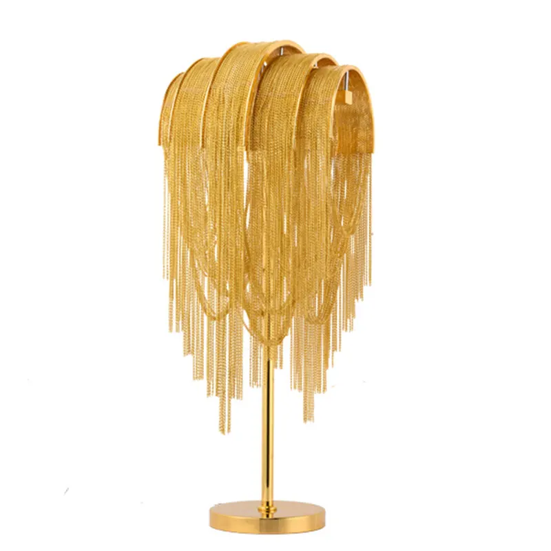 
Decorative Designer Classic Gold Chain Chandelier LED Table Lamp 