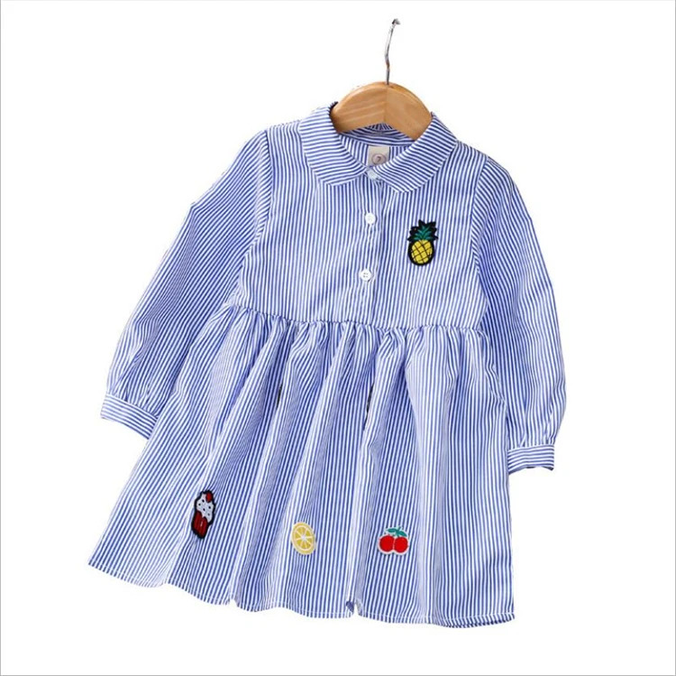 

YGS17 Autumn Children Dress Polka Dot Kids Dresses for Girls Cotton Long Sleeve Girl Dress Cute Girls Clothes, As the picture show