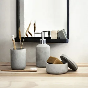 Image of Price Wholesale Natural Stone Ceramic Bathroom Accessory Set