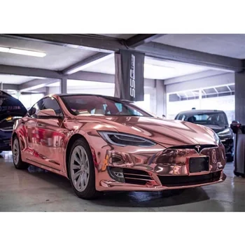 vinyl rose gold gloss wrap chrome larger