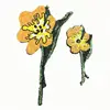 Yellow Hot Knife Cut Flowers Design Embroidery Transfer Motifs