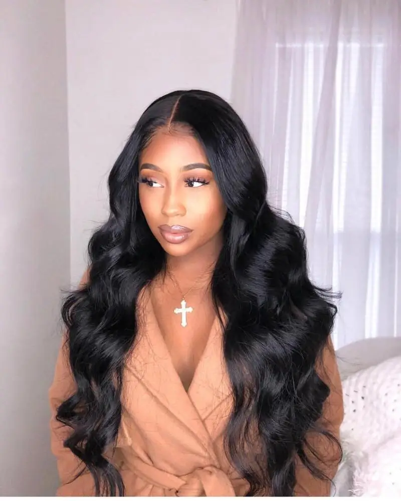 

Advanced Bleached Knots Body Wave 13x 6 inch Deep Middle Part Lace Frontal Wig For African America Women