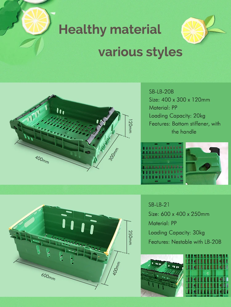 stackable fram produce plastic crate