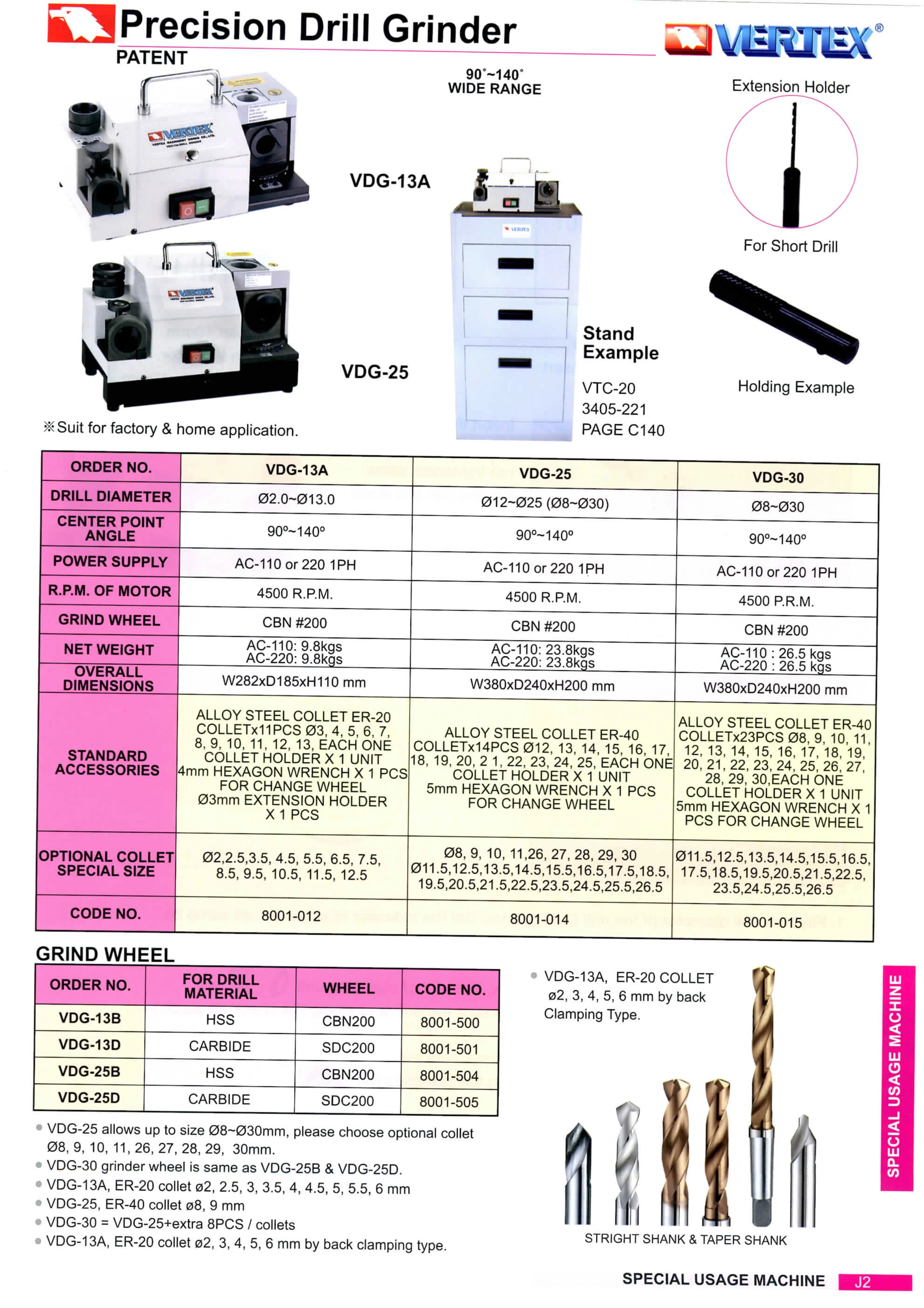 Vertex Precision Drill Grinder Vdg25/sharpening Drill 1225mm Bit