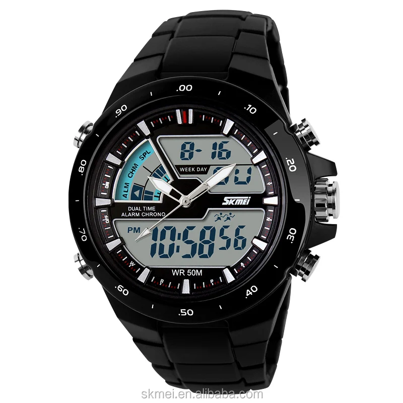 

Fashion casual men dual time sport watch Skmei 1016 digital movement 50m waterproof brand wristwatches