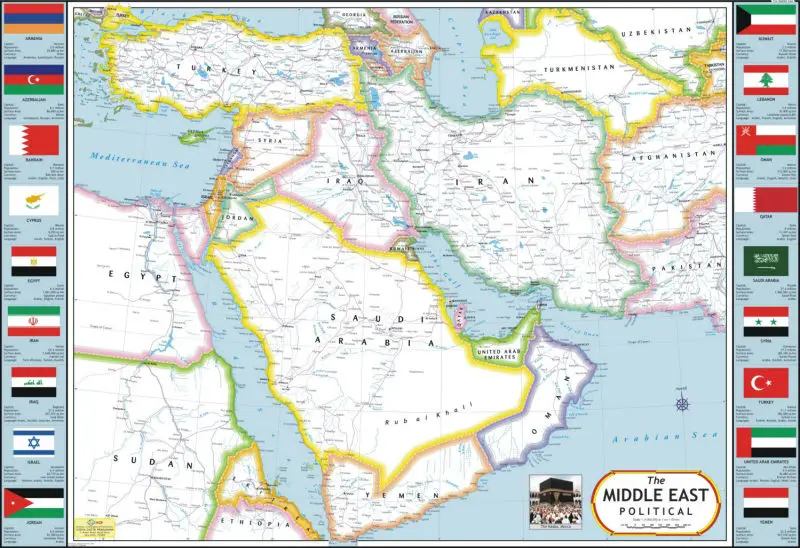 Карта государств ближнего востока 2025
