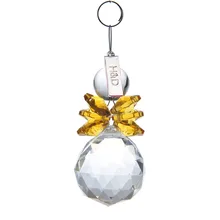 2PCS Clear Yellow 30mm Glass Crystal font b Ball b font font b Christmas b font