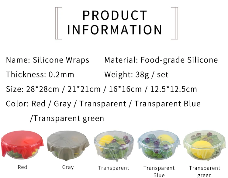 Newly Developed Reusable Wraps Film Microwave Silicon Food Cover