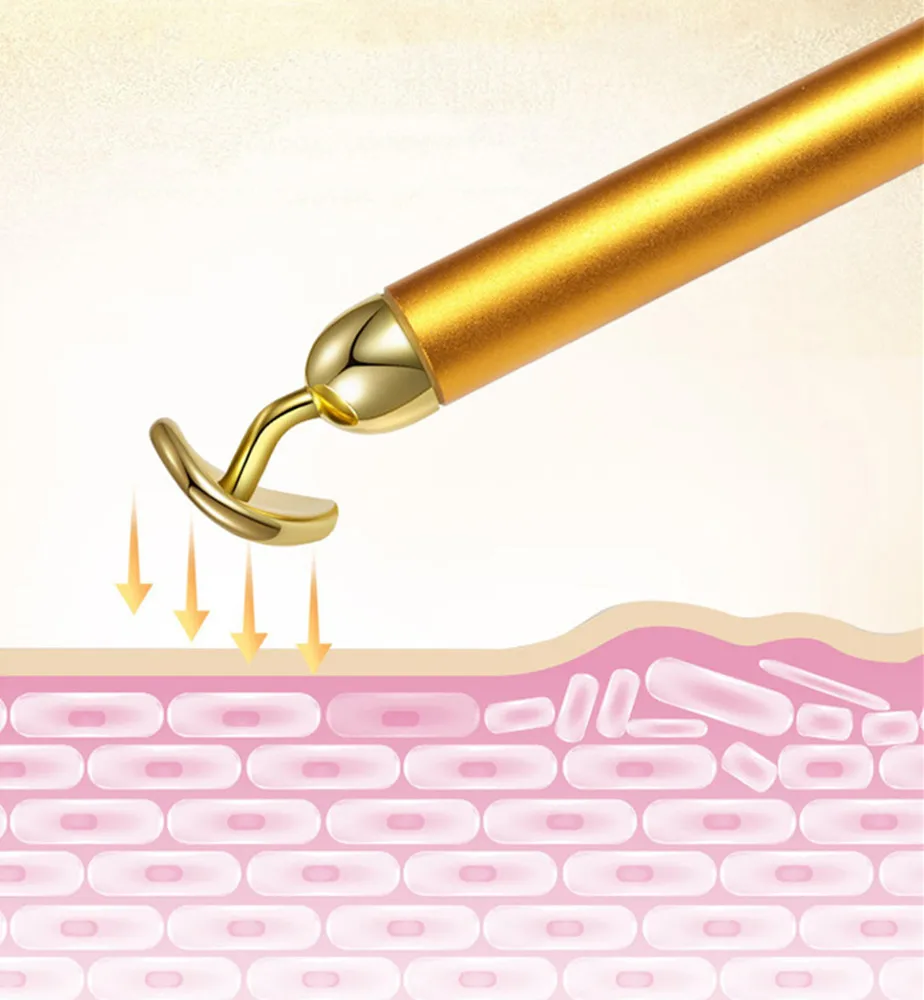 
Face Lift 3D Massage Roller Vibrating Facial Energy Gold Beauty Bar 