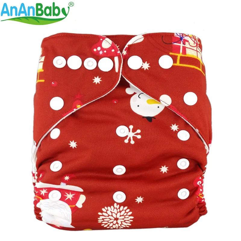 
AnAnbaby Cheap Print Pocket reusable washable Cloth Diapers Super absorbent Baby Nappies Custom logo Promotion adjustable Diaper 