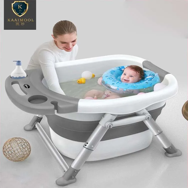 

Free shipping Children foldable bath sit and lie super new born foldable baby tub, Gray;pink;blue;green