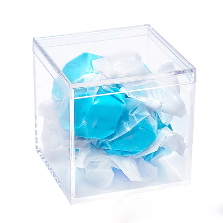 

Baby Shower Plastic Favors Gift Transparent Plexiglass Wedding Favors Storage Bin 2inch Clear Acrylic Wedding Favor Candy Cube