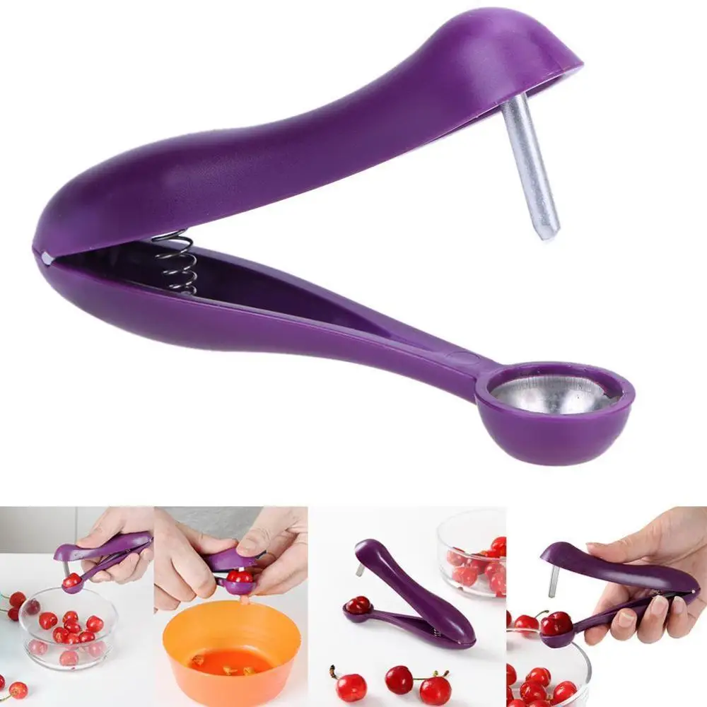 

Novelty Super Cherry Pitter Stone Corer Remover Machine Cherry Corer With Container Kitchen Gadgets Tool