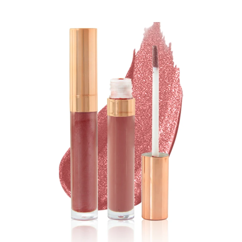 

moisture glossy lip gloss with rose gold tube, Single-color