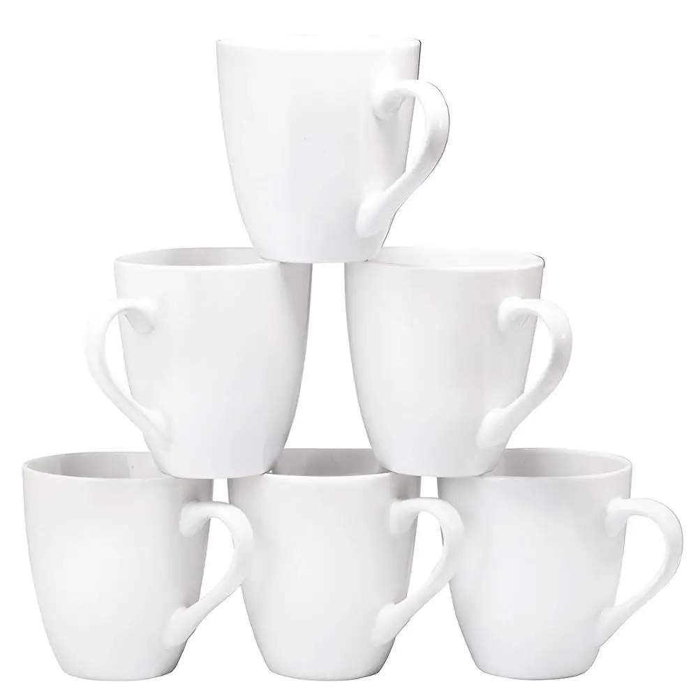 

Set of 6 Large-sized 16 Ounce Ceramic Coffee Mugs Restaurant Coffee Mugs