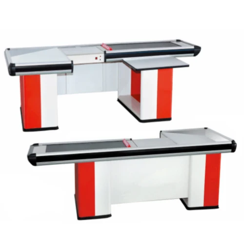 Electric Conveyor Belt Supermarket Cash Register Checkout Counter Buy Supermarket Cashier
