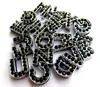 DIY 10 mm black stone Rhinestone Slide Letters for 10 MM strap .color stone letter
