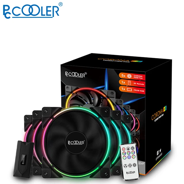 

PCCOOLER PWM control 4 Pin 5V 120mm 5-in-1 case RGB fans, Multi-color mixing