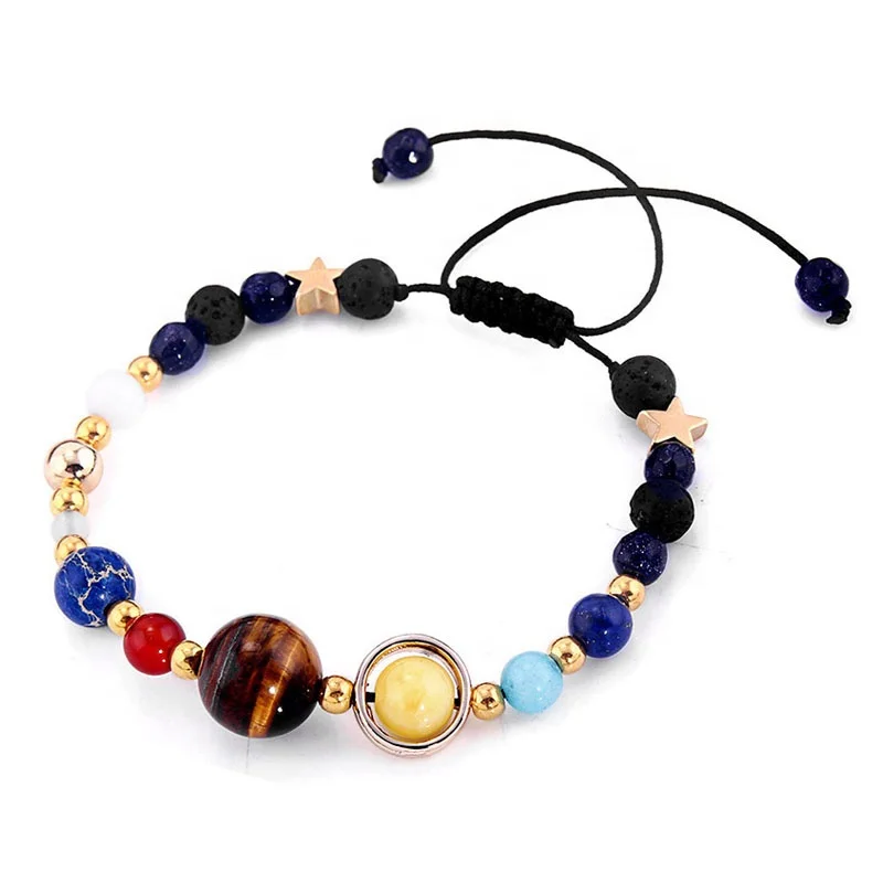 

Miniverse Solar System Bracelet Gemstone Planets Beadwork Statement Bracelet elastic bracelets, Picture