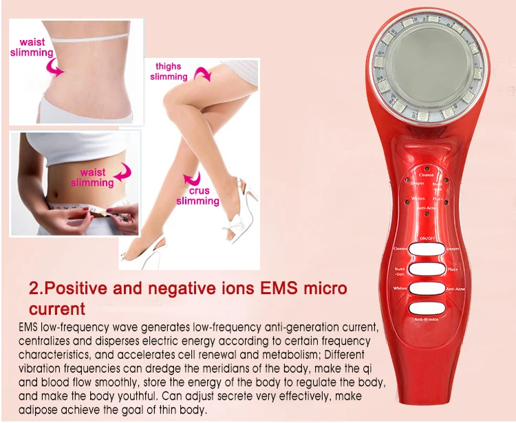 new portable home use multifunctional ems electroporation galvanic current 3Mhz 3 in 1 ultrasonic 3-in-1 slimming beauty device