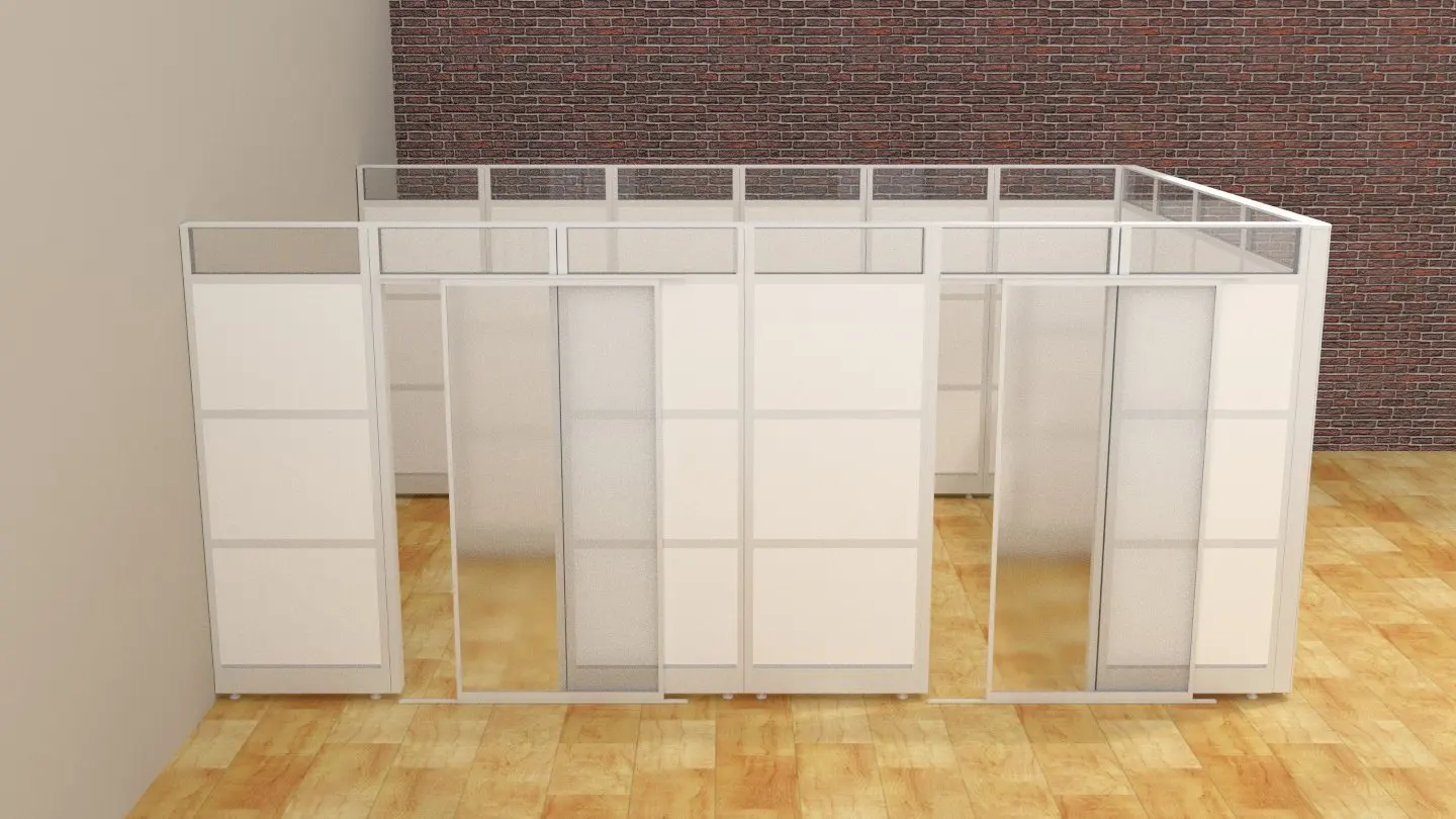 Buy Contemporary Laminate Office Cubicle With Doors Demountable