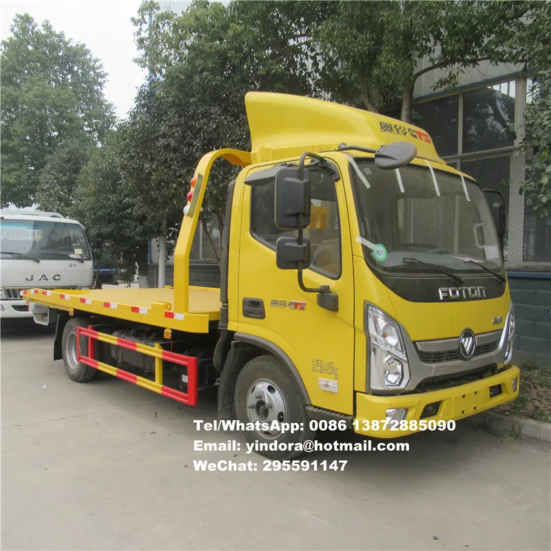 Hot sale foton new self loader roll back flat beds tilting and sliding ...