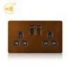 BS 1363 UK electric 13A twin switch socket outlet