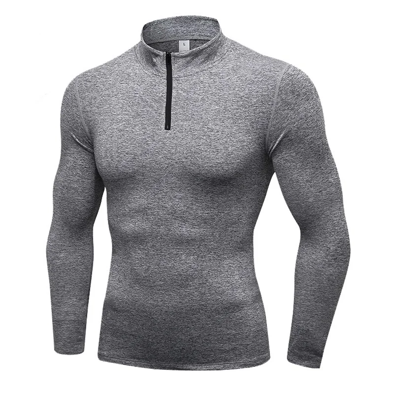 High Quality Mens Jackets Coats Sports Tops Fitness Wear 1/4  Zip Active Sweater Workout Gym Long Sleeve T Shirts