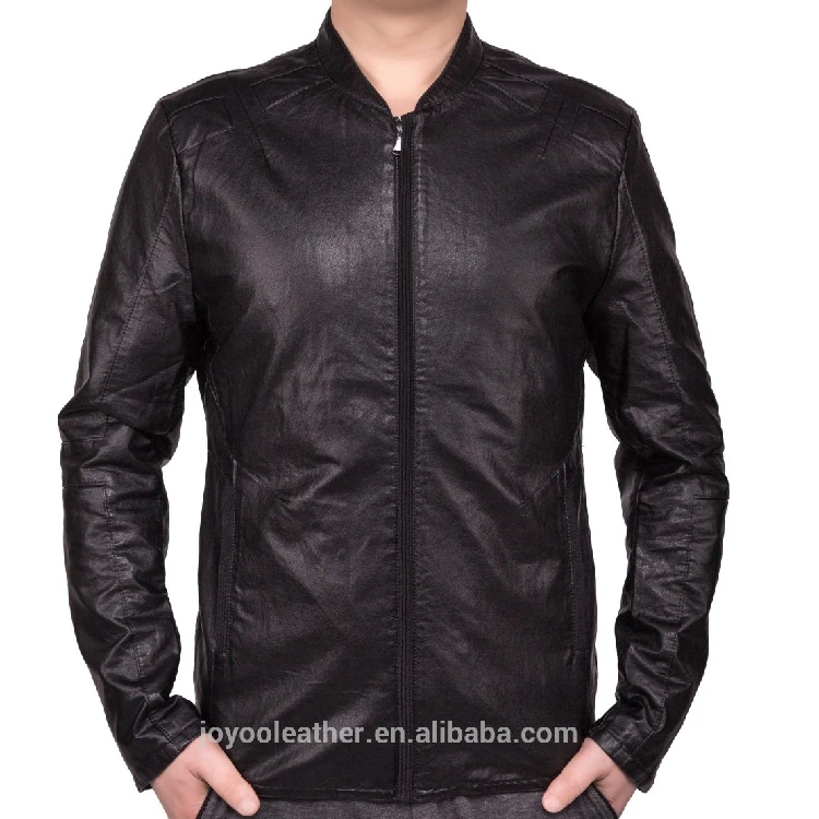 

2018 JOYOO top quality pu leather men coat jackets