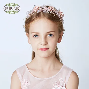 2018 Wholesale Kids Flower Headbands Pure Handmade Metal Dancing
