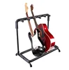 Upright customized black metal display stand guitar rack