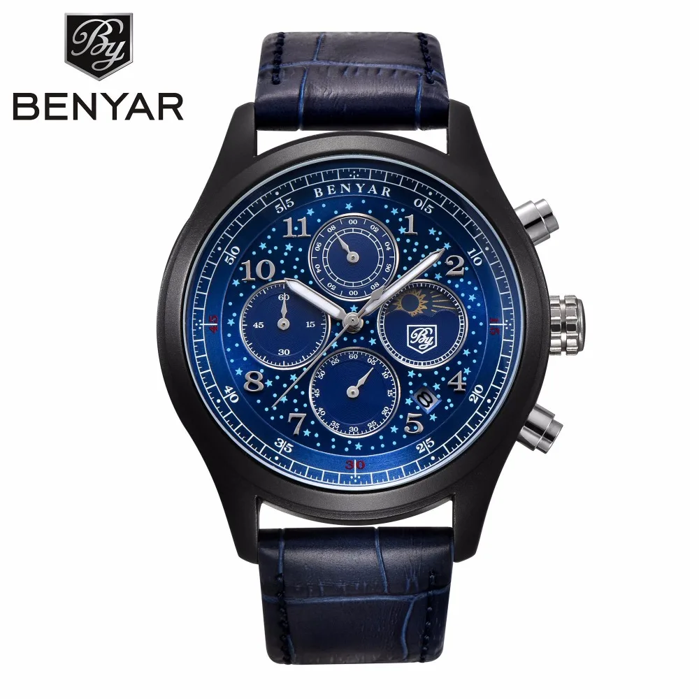 

BENYAR BY5122M Men Quartz Watch Waterproof Quartz Chronograph Watch Sports Watches Man Clock