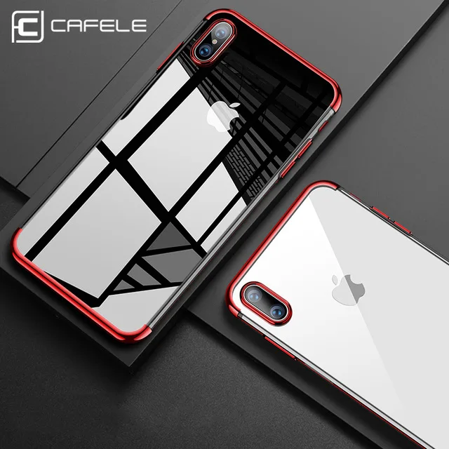 

CAFELE High Quality Original Back Clear Shockproof Soft TPU Plating Mobile Phone Cover Luxury Case for iPhone X Xr Xs Maxx, N/a