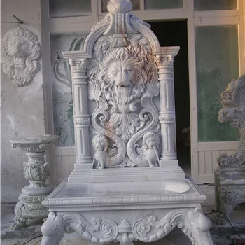 Large Outdoor Marble Stone Lion Head Wall Fountain Marble Stone Lion Head Wall Fountain