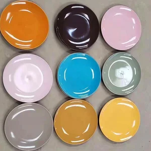 Image of 2019 Best seller 10.5inch ceramic glazed dinner plate stock , color plate stock