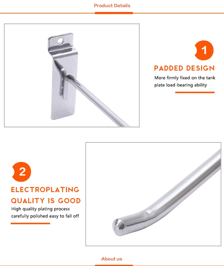 China supplier supermarket usage single wire Peg Hooks for Slatwall