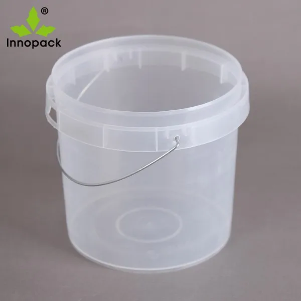 Innopack 2l Small Transparent Round Plastic Buckets With Clear Lids And ...