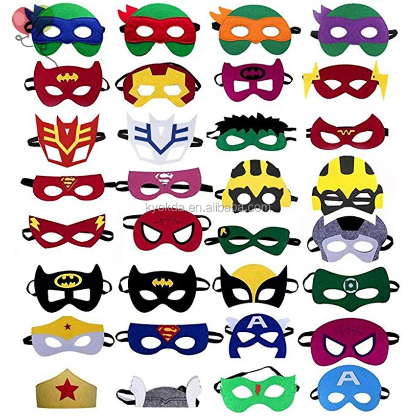 by GG Party Supplies GazellesGoods Superhero Masks and Superhero Party Favors ADJUSTABLE Multiple Sizes for Boys and Girls for Birthdays Dress Up Party 22 Pieces 