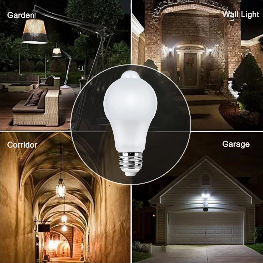 Energy Saving 12W PIR Motion Sensor Light Day Light  Lighting Outdoor and Indoor