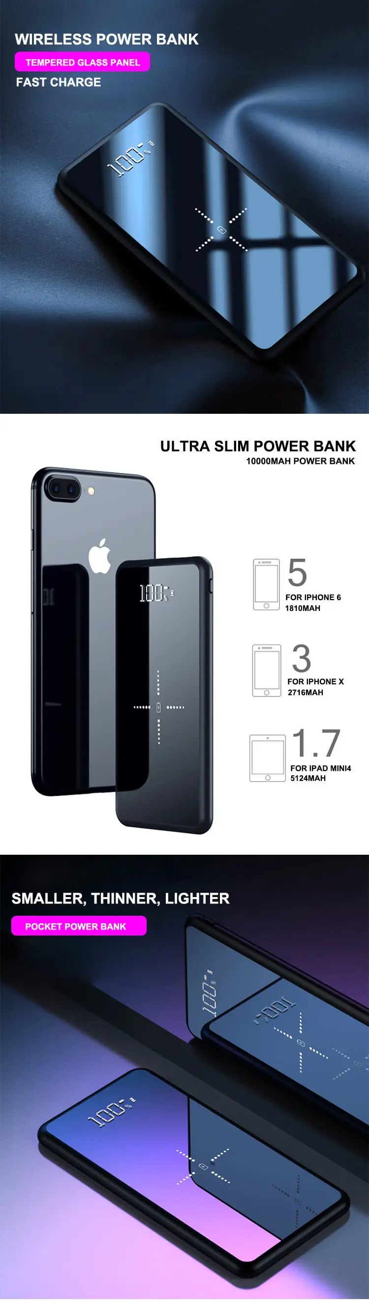 2019 New Slim Wireless Charger Power Bank 10000mah - ANKUX.COM