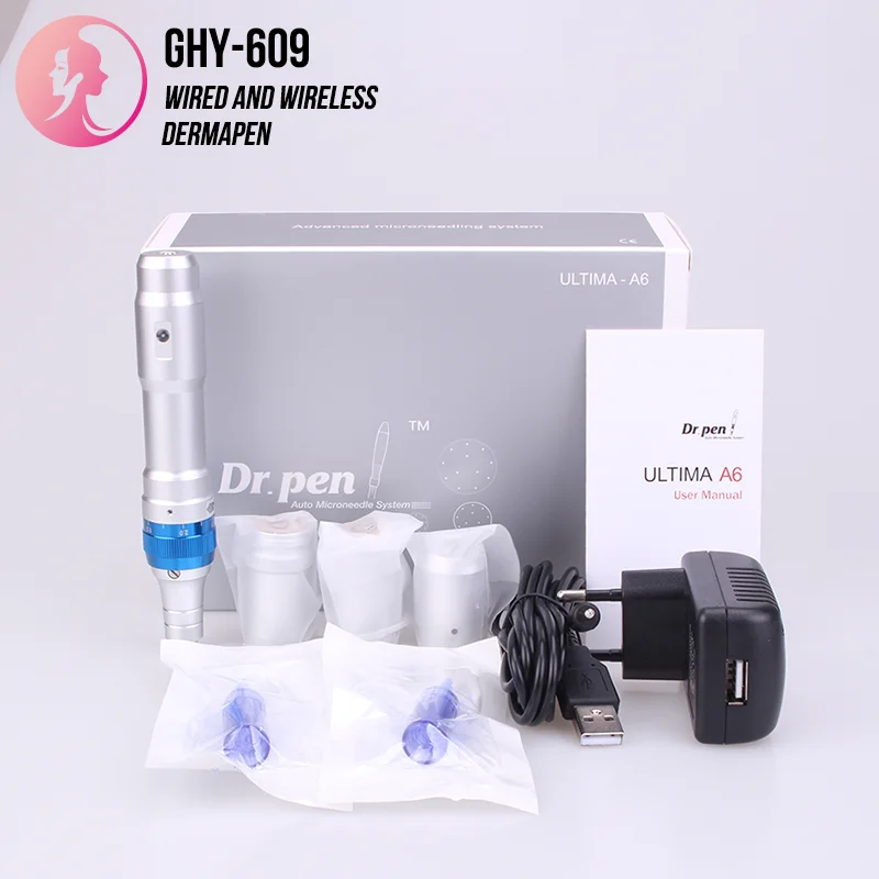 

WD OEM Service face acne removal electric dermapen dr pen A6 GHY-609, Silver-blue/sliver-red