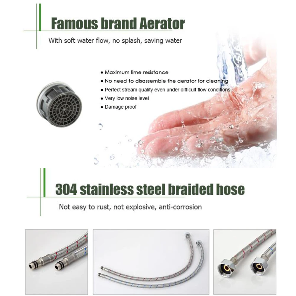 Fyeer Factory Price Cheap Ceramic Valve Brass Kitchen Sink Faucet