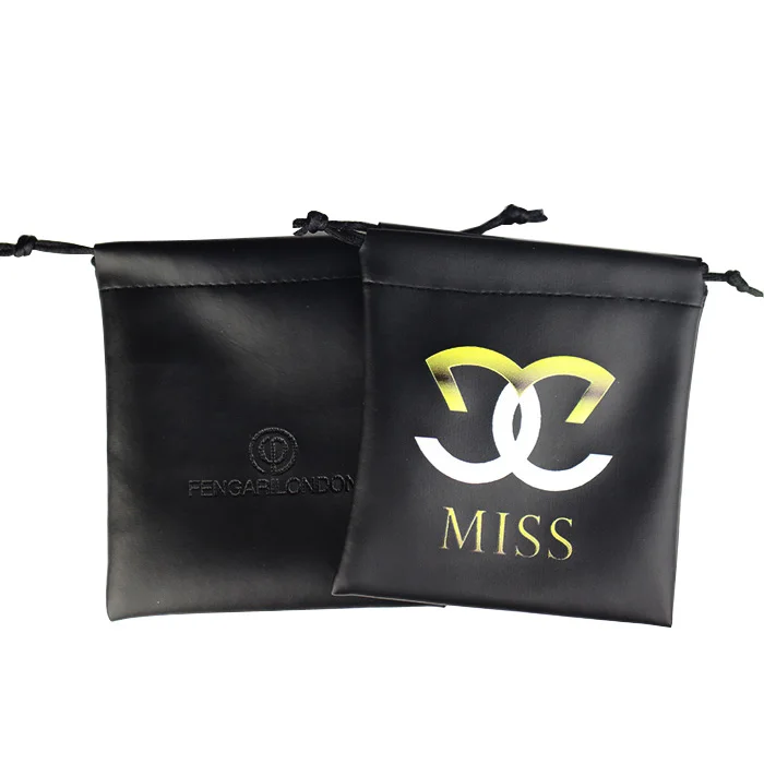 

Miss Jewelry Jewellery Packaging Leather Custom Printed Jewelry Pouch With Logo, As pictuer or custom