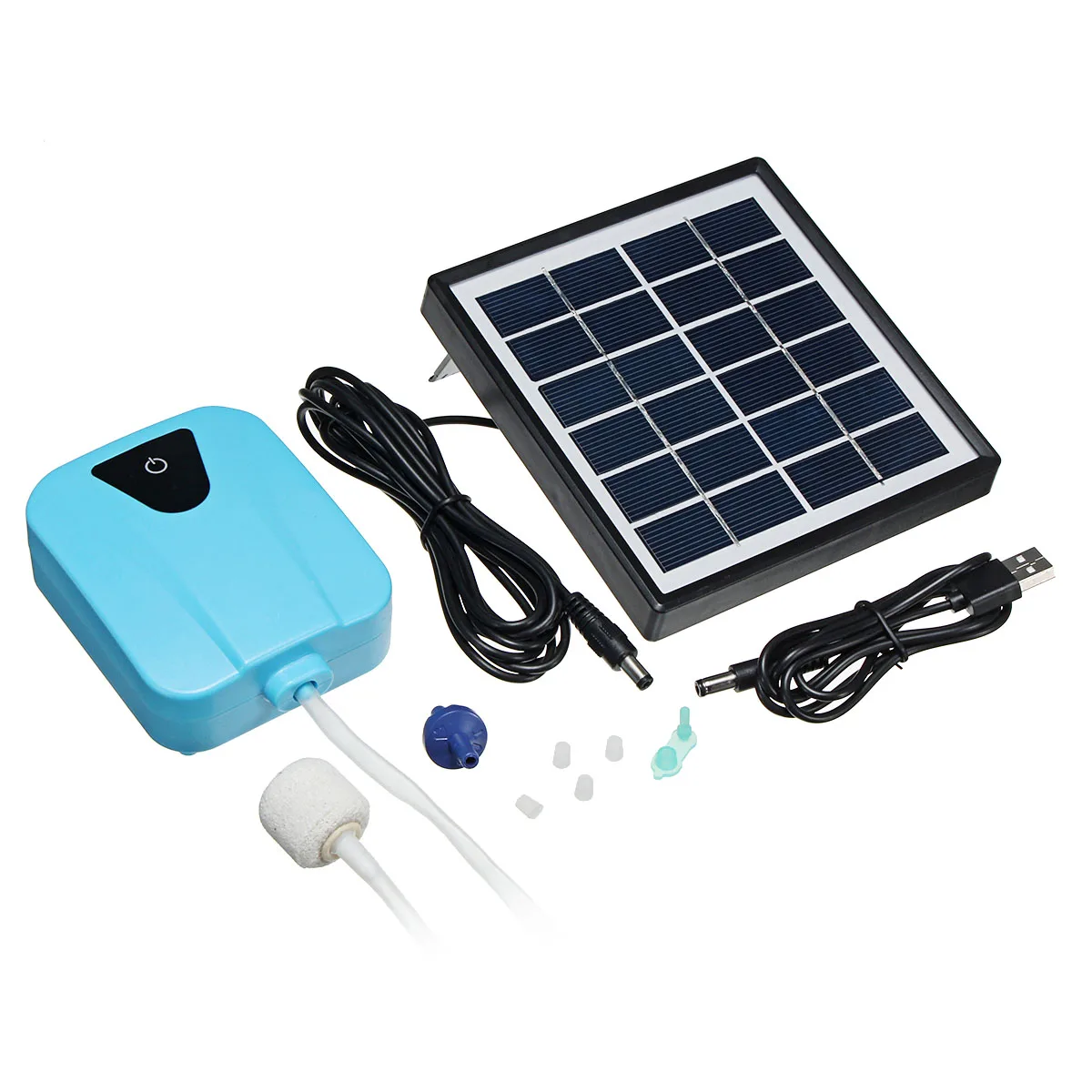 Solar Aquarium Air Pump Water Oxygen Pump Oxygenator Pond Aerator Pump ...