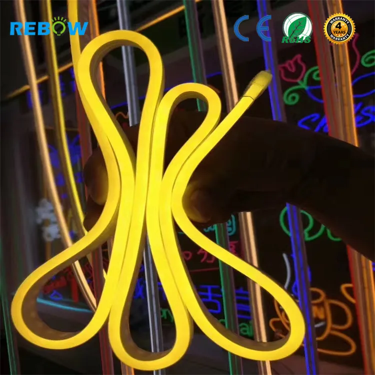 Super thin 12v led neon rope light 6*12mm size ip67 silicon waterproof flexible neon
