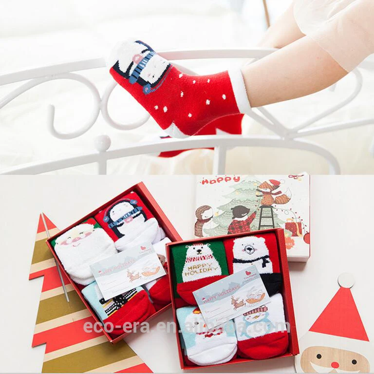 

Children Wear 100% Cotton Xmas Socks Girls' Winter Socks