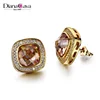 Small Fancy Ear Studs Fashion Office Jewelry Top Selling Color Crystal 18K Gold Plated Earrings