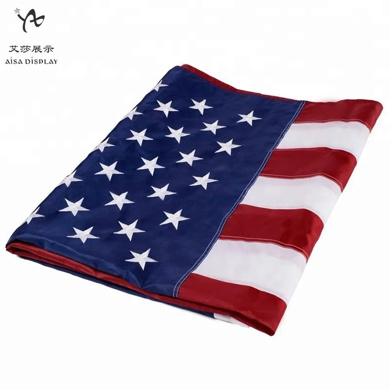 

wholesale usa flags 4x6ft Embroidered Stars Sewn Stripes Brass Grommet US Nylon embroidered american flag, Regular color or custom color