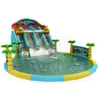 Land inflatable water park with pool mobile park for sale dolphin theme