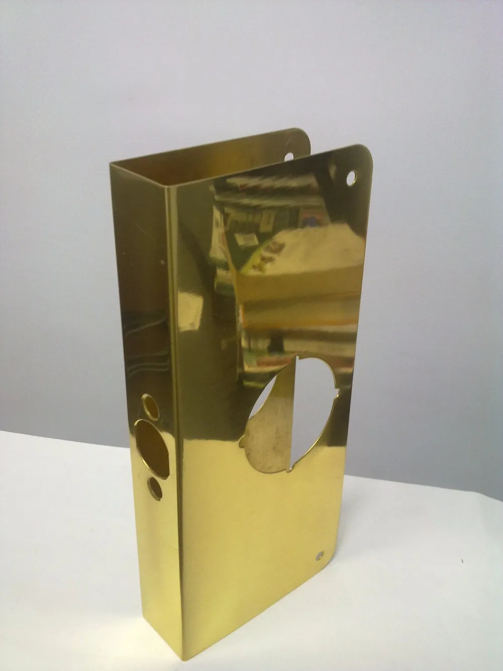 Satin Steel Wraparound Door Reinforcement Plate For Cylindrical Door